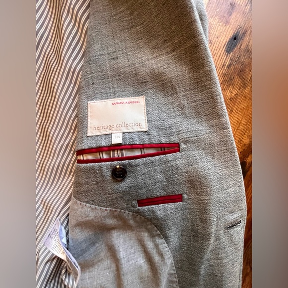 Gray Banana Republic Suit Wool Linen Blend - Picture 6 of 8
